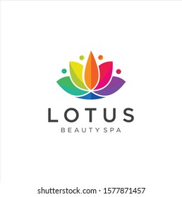 Lotus Yoga Logo Design Colorful  Inspiration . Meditation Lotus Yoga Logo Design . natural health wellness fitness and yoga logo design 
