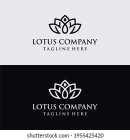 Lotus Yoga Logo Design Premium Vector