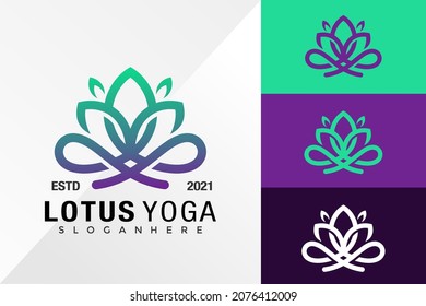 Lotus Yoga Logo Design Vector Template