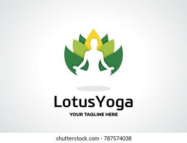 Lotus Yoga Logo Template Design Vector, Emblem, Design Concept, Creative Symbol, Icon
