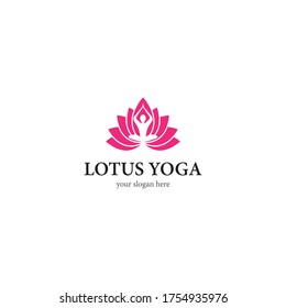 Lotus Yoga logo template vector icon design