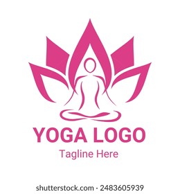 Lotus yoga logo vector with eps format file.