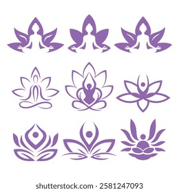 Lotus Yoga Logo Vector Illustration