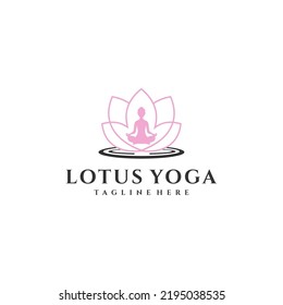 Lotus Yoga Pose Logo DEsign