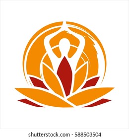 Lotus and Yoga Pose Vector