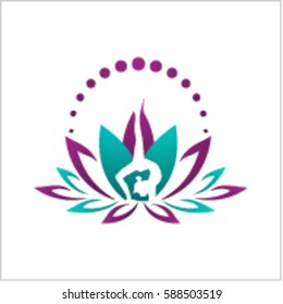 Lotus and Yoga Pose Vector