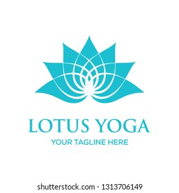 Lotus yoga vector logo template