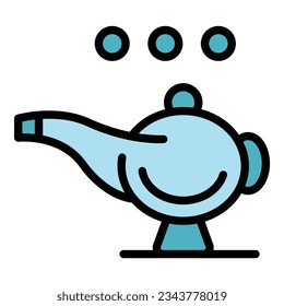 vector de contorno de icono de Lotus zen. La calma medita. Color de la estancia en línea