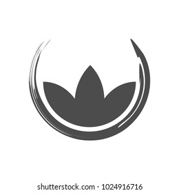 Lotus Zen Symbol Abstract Brush Vector Graphic Design