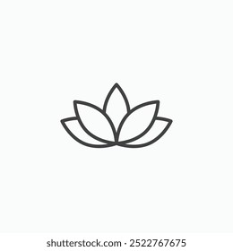 Lotusline in Thin line black color. flat simple vector symbols illustration.