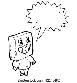 loud box head cartoon guy