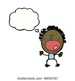 loud cartoon doodle person with thought bubble