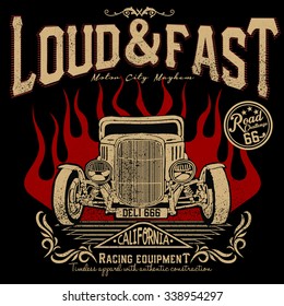 loud and fast racing equipment,hotrods car,old school car,vintage car