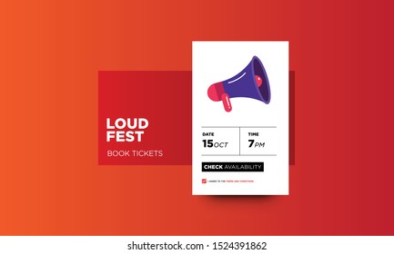 Loud Fest with Megaphone UX and UI For Phone Screen
