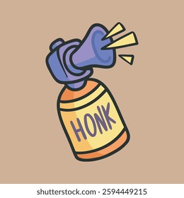 loud horn toy in outline flat vector design
