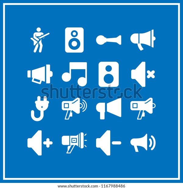 loud icon. 16 loud vector set. volume down,\
speaker symbol of voice volume, announcement and volume off icons\
for web and design about loud\
theme