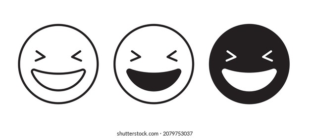 Loud Laughs, smile icon, Cartoon happy face with laughing mouth icon World Laughter day on 03 May