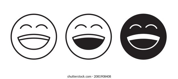 Loud Laughs, smile icon, Cartoon happy face with laughing mouth icon World Laughter day on 03 May