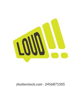 Loud Logo Inside Megaphone Bubble Vector Editable