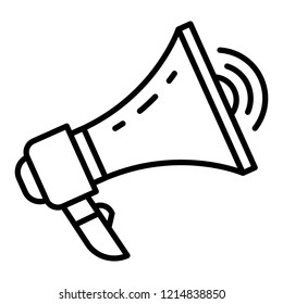 Loud megaphone icon. Outline loud megaphone vector icon for web design isolated on white background