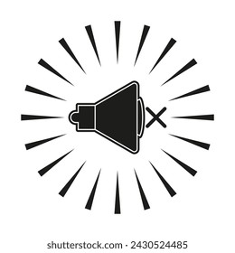 Loud megaphone with sound rays. Announcement symbol. Communication, alert. Vector illustration. EPS 10.