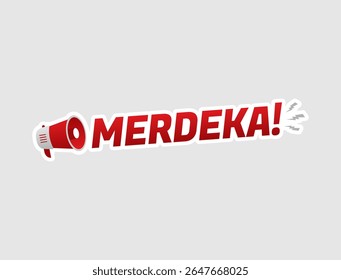 Poster de texto alto Merdeka Megaphone