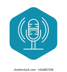 Loud microphone icon. Outline loud microphone vector icon for web design isolated on white background
