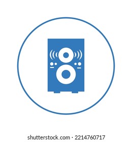 Icono de la caja de sonido multimedia en voz alta | Icono de versión circular |