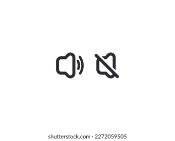 Vector de iconos en alto y silenciado. 
