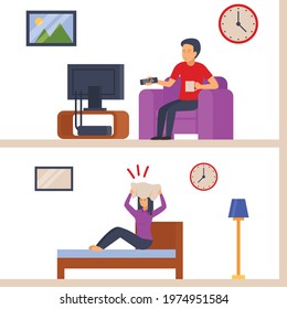 Loud Noise Concept, Neighbor Woman Suffering From Loud Television Sounds Vector Color Icon Design, Neighbourhood Conflicts Stock Illustration, Bad Neighbour Symbol, Bad Etiquette Sign,