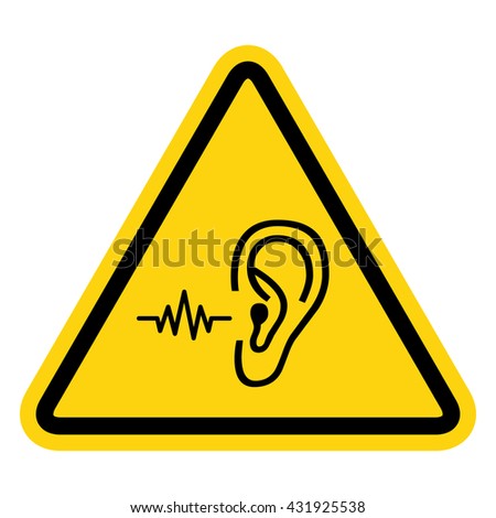 Loud noise hazard symbol . Vector illustration