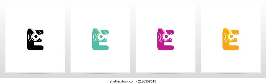  Loud Noise Headphone On Letter Logo design E