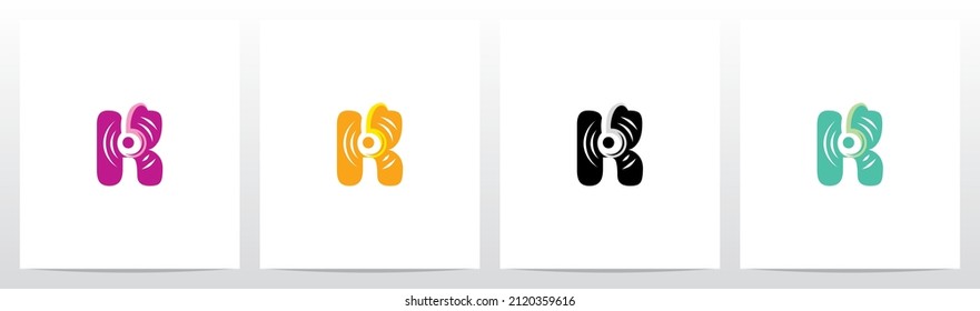  Loud Noise Headphone On Letter Logo design K