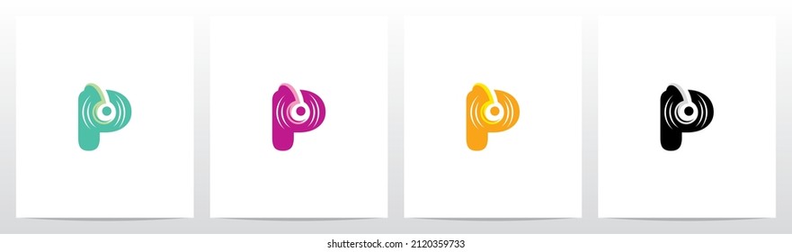  Loud Noise Headphone On Letter Logo design P