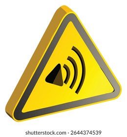 Sinal de aviso de alto ruído triângulo amarelo símbolo de cuidado alerta de segurança atenção nível de ruído perigoso área risco