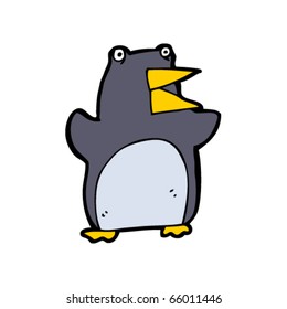 caricatura de pingüino ruidoso