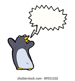 caricatura de pingüino ruidoso