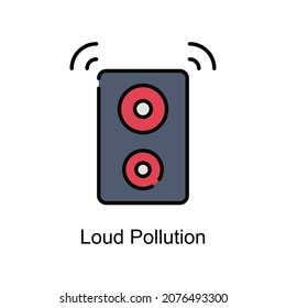 Icono de contorno de relleno vectorial de contaminación alta. Estilo de ilustración Formato de archivo EPS 10