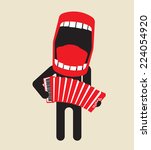loud singing accordion player