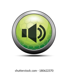 Loud sound icon green illustration vector