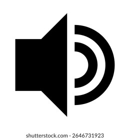 Ícone de som alto simbolizando a saída de áudio ou o controle de volume. Ideal para designs relacionados a UI ou UX, multimídia e tecnologia. Representa os conceitos de difusão, notificação e acústica geral