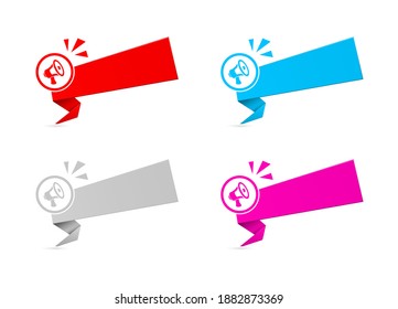 Lautsprecher-Banner-Symbol-Set