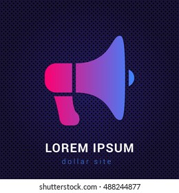 Loud Speaker Blue & Red colorfull gradient attractive bright material Icon / Logo Design