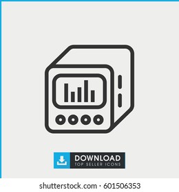 loud speaker with equalizer icon. simple outline loud speaker with equalizer vector icon. on white background.