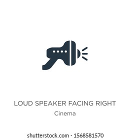 Loud speaker facing right icon vector. Trendy flat loud speaker facing right icon from cinema collection isolated on white background. Vector illustration can be used for web and mobile graphic 