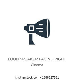 Loud speaker facing right icon vector. Trendy flat loud speaker facing right icon from cinema collection isolated on white background. Vector illustration can be used for web and mobile graphic 