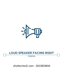 loud speaker facing right outline vector icon. simple element illustration. loud speaker facing right outline icon from editable cinema concept. can be used for web and mobile
