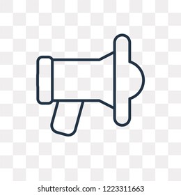 Loud Speaker Facing Right vector outline icon isolated on transparent background, high quality linear Loud Speaker Facing Right transparency concept can be used web and mobile