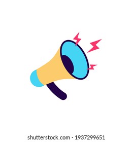 Loud speaker icon cartoon flat vector logo