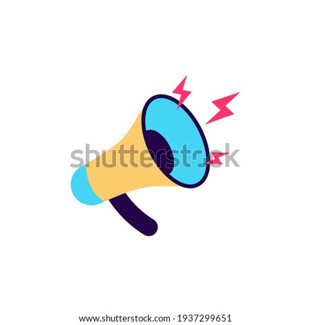 Loud speaker icon cartoon flat vector logo